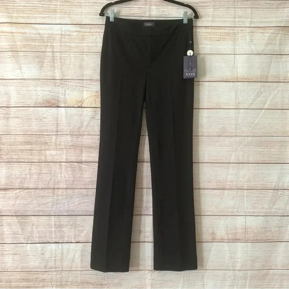 Not Your Daughter Jeans Ponte Knit Slim Trouser Pants Size 4 Black Straight Leg